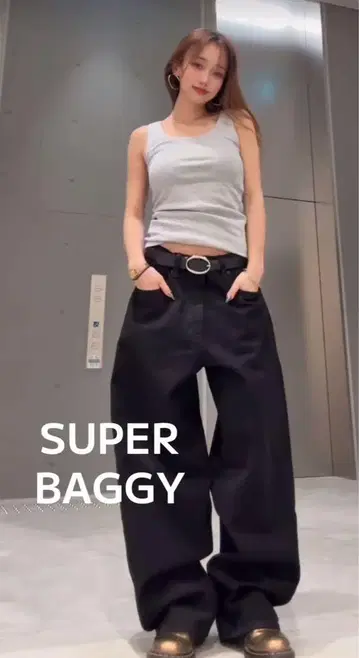 GAP 슈퍼 배기 데님 블랙