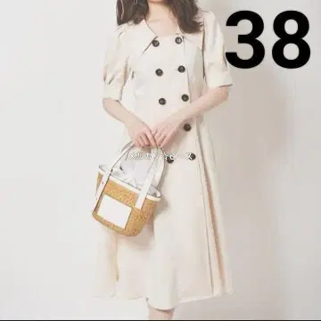 트란테안 손 드 모드 린넨 합성섬유 카라 원피스 베이지 38