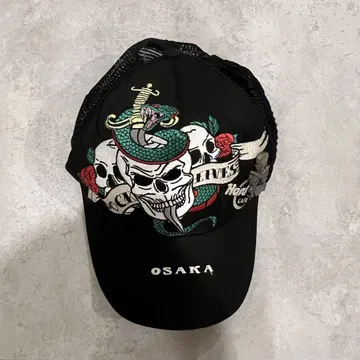 Hard Rock Cafe OSAKA 스컬 자수 메쉬 캡 y2k