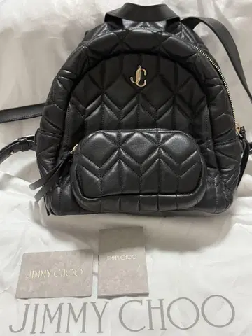 JIMMY CHOO 블랙 퀼팅 백팩