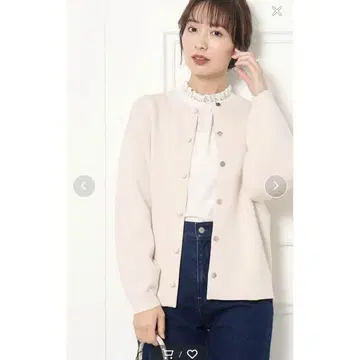 쿠튀르 브로치 펄 버튼 코쿤 니트 자켓 핑크