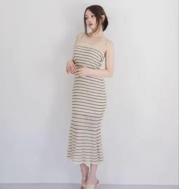 andmary lana body dress beige 앤드 마리