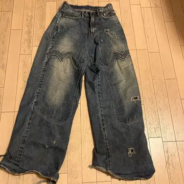슈가힐 FADED MODERN DENIM WIDE TROUSERS