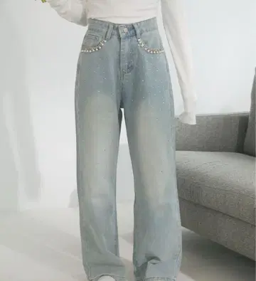titty&co. 비쥬가 달린 데님 팬츠 S 사이즈