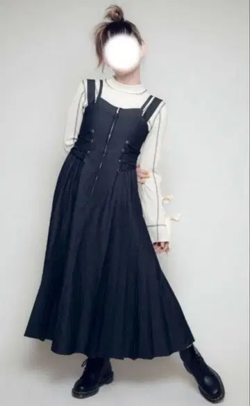 Candy Stripper PLEATS DENIM 드레스