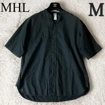25 MHL 마가렛 호웰 린넨 코튼 셔츠 블라우스 블랙 M