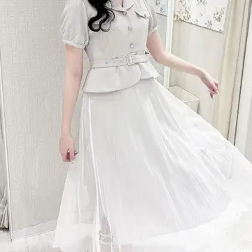 evelyn 오픈 카라 플리츠 원피스 핑크 루미네 한정판