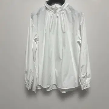 PLST 하이넥 개더 블라우스