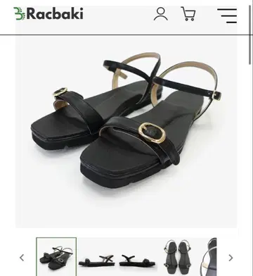 Racbaki 라인 샌들 블랙 M