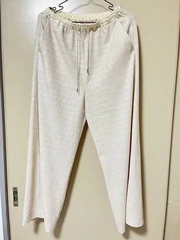 아이보리 와이드 팬츠 허리밴딩