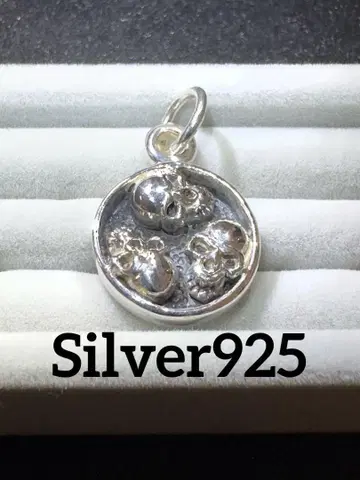 Silver925 목걸이 참 해골 16mm 폭