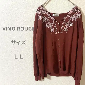 VINO ROUGE 브라운 자수 장식 긴팔 가디건 냉방병 예방