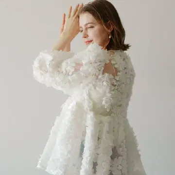 Acka flower peplum blouse 화이트