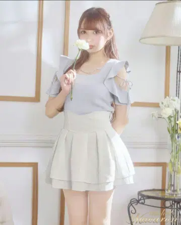 미셸 마카롱 michellmacaron 라메 트위드 슬림 레그 스커트 M