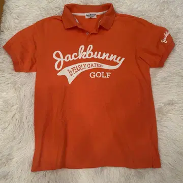 Jackbunny 골프 로고 오렌지 피케 셔츠