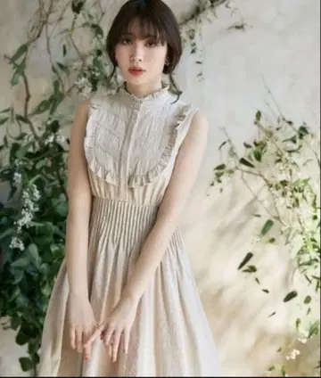 헤르립토 페리 코튼 레이스 롱 드레스