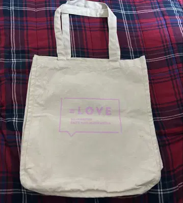 =LOVE 투어 스퀘어 토트백 화이트 내추럴