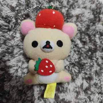 당시의 물건 코리락쿠마 딸기 모자 마스코트 키체인