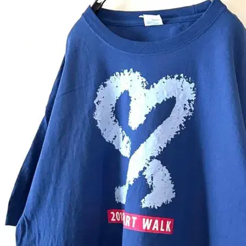 포트 & 컴퍼니 하트 워크 티셔츠 XL 블루 네이비 컬러 구제 의류