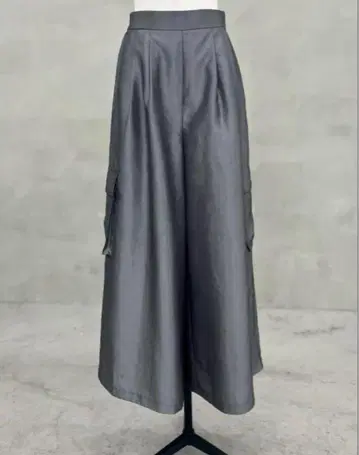 lig. 리그 도트 와이드 카고 팬츠 그레이