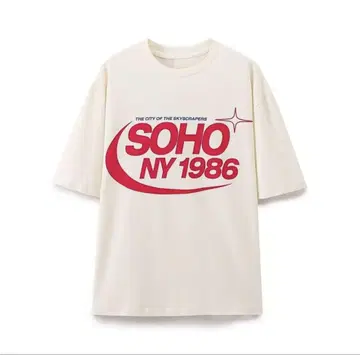 자라 SOHO NY 1986 티셔츠 크림