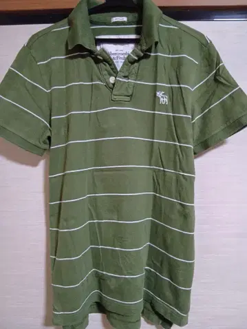 Abercrombie & Fitch 그린 스트라이프 피케 셔츠 M