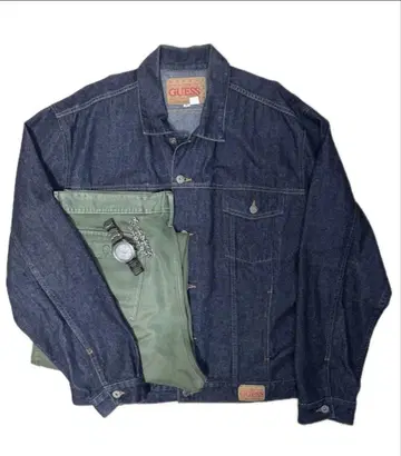 데님 자켓 90s GUESS 다크 네이비 다크 블루