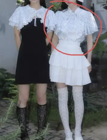 BUBBLES 프린트 리본 블라우스