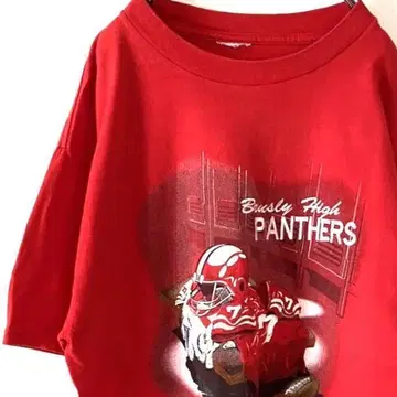 PANTHERS Busly 티셔츠 빨간색 구제 의류 High 레드