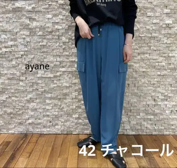 ayane 합성섬유 턱 카고 팬츠 42 차콜 그레이