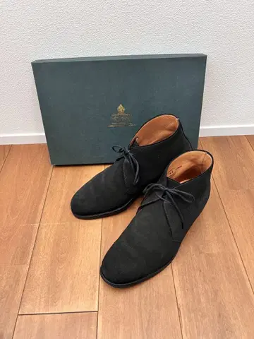 CROCKETT&JONES 차트시 블랙 7.5E 가죽 밑창