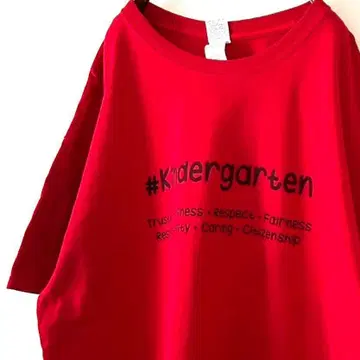 길단 킨더가튼 나이츠 티셔츠 XL 레드 빨간색 구제 의류