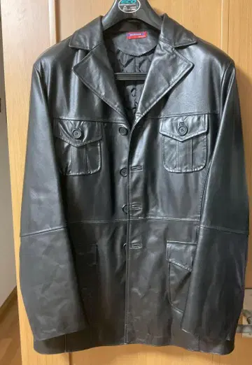 이탈리아제 천연 가죽 블랙 남성용 가죽 자켓 XL