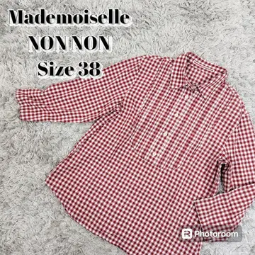 Mademoiselle NONNON 헨리넥 블라우스 깅엄 체크
