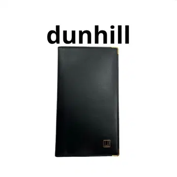 dunhill 던힐 지갑 로고 가죽 블랙 검정 골드 금장 장식