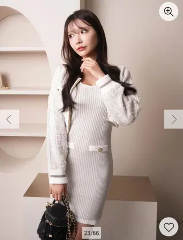 화이트 리브 니트 셋업