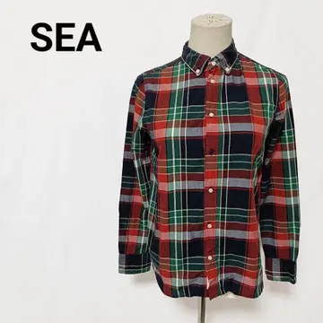 SEA (씨) 새상품급 버튼 다운 체크 셔츠 멀티 컬러 사이즈 0