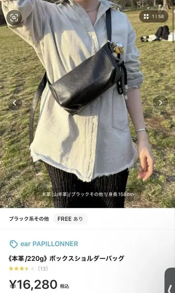 ear PAPILLONNER 블랙 숄더백