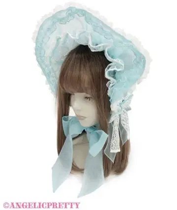 Angelic Pretty 프릴 시스루 보닛 민트