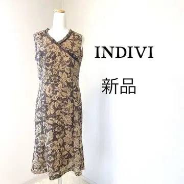 INDIVI 꽃무늬 슬리브리스 원피스 미사용 새상품