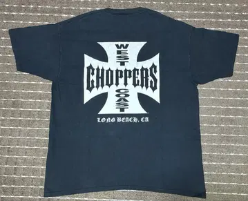 2XL 90s 웨스트 코스트 초퍼스 티셔츠 블랙