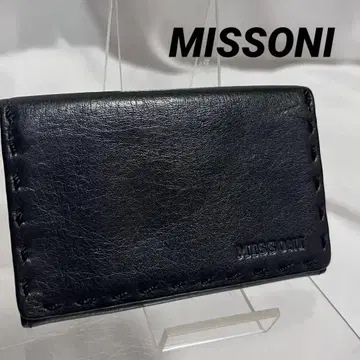 미쏘니 명함 카드 케이스 천연 가죽 램 가죽 블랙 유니섹스
