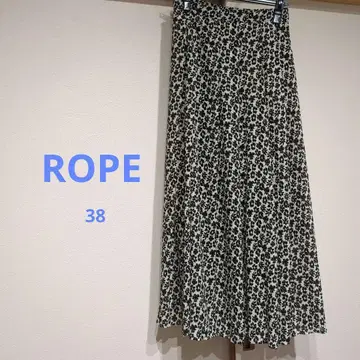 ROPE 로페 꽃무늬 플리츠 롱 스커트 모노톤 DEVEAUX