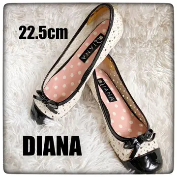 DIANA 다이애나 리본 그림체 플랫슈즈 22.5cm