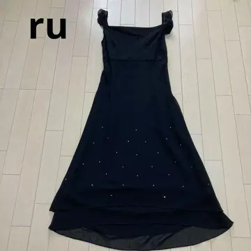 블랙 포멀 루 마루이 비쥬가 달린 블랙 드레스 원피스 예복