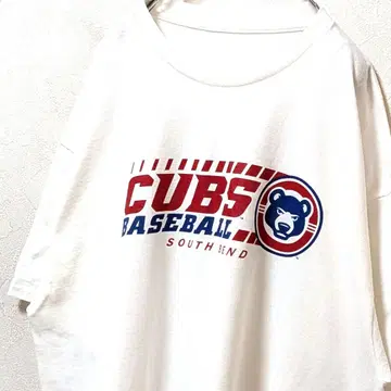 MLB 시카고 컵스 로고 티셔츠 화이트 화이트 구제 의류