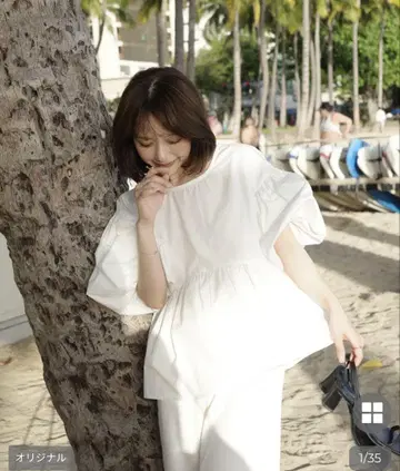 nugu may 코튼 퍼프 블라우스