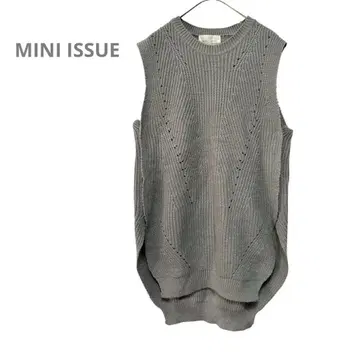 MINI ISSUE 니트 베스트 슬리브리스 풀오버 슬릿 레이어드