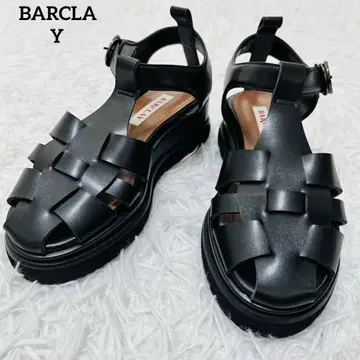 23~23.5 구르카 샌들 통굽 가죽 BARCLAY 블랙