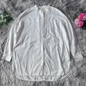 빔즈 밴드 카라 셔츠 [M] 화이트 체형 커버